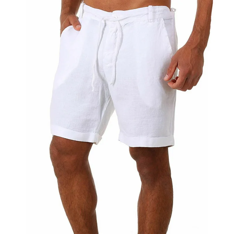 Shorts Summer Casual Breathable Solid Color Linen Short Trousers Fitness Streetwear Shorts