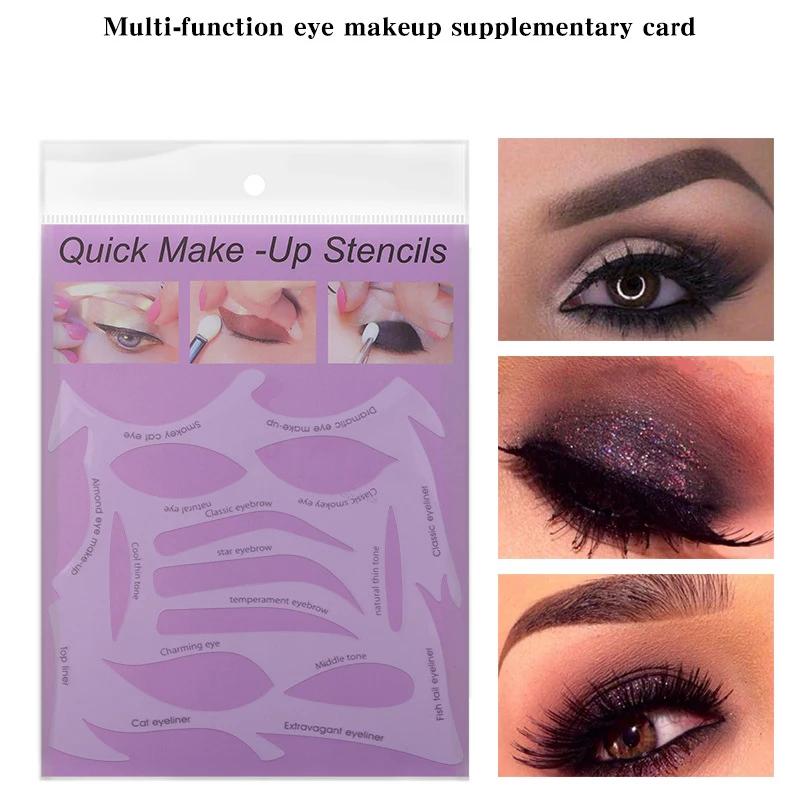 

Multi Functional Eye Makeup Auxiliary Card Soft Pu Makeup Template Eyebrow Eye Shadow Eyeliner Card Template Eyebrow Card