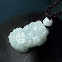 hot selling natural hand carve jade pixiu necklace pendant fashion jewelry accessories men women luck gifts amulet