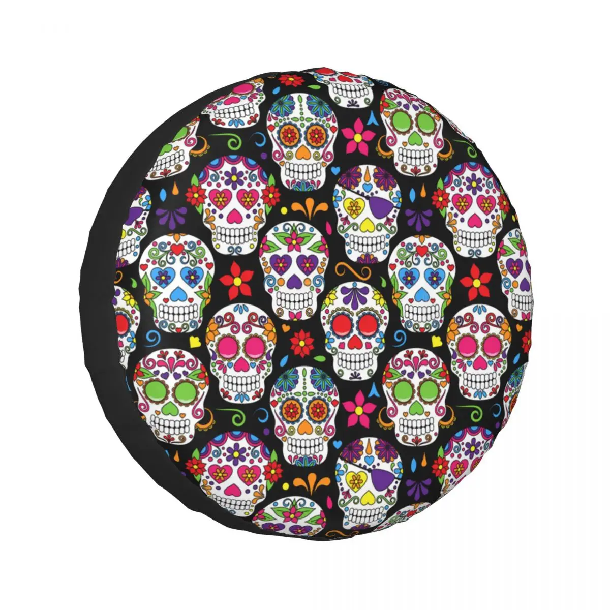 

Dead Sugar Skull Spare Tire Cover Universal Waterproof Protection Wheel Cover Fit for Jeep Trailer RV SUV Camper Vehicle