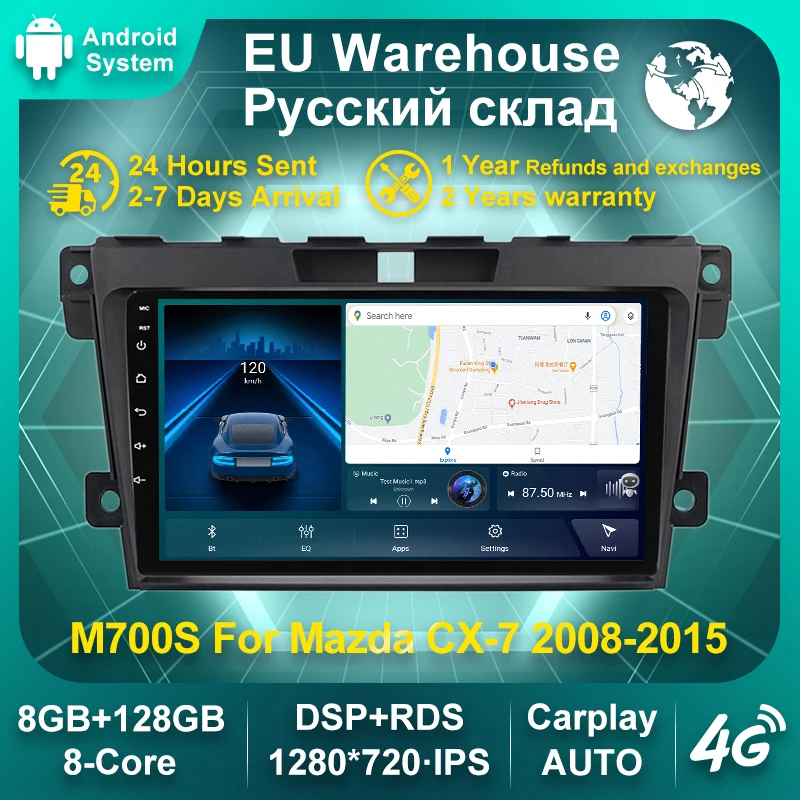 

9" 4G LTE Android 11 Multimedia Player For MAZDA CX-7 CX7 CX 7 2007 2008-2015 GPS Navi 2din Video Car Radio Head Unit WiFi BT