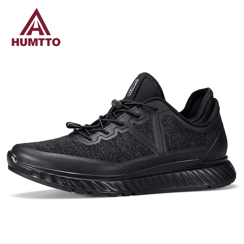 HUMTTO Shoes for Men Luxury Designer Trail Running Men's Sneakers Breathable Sport Mens Tennis Black Leather Casual Man Trainers