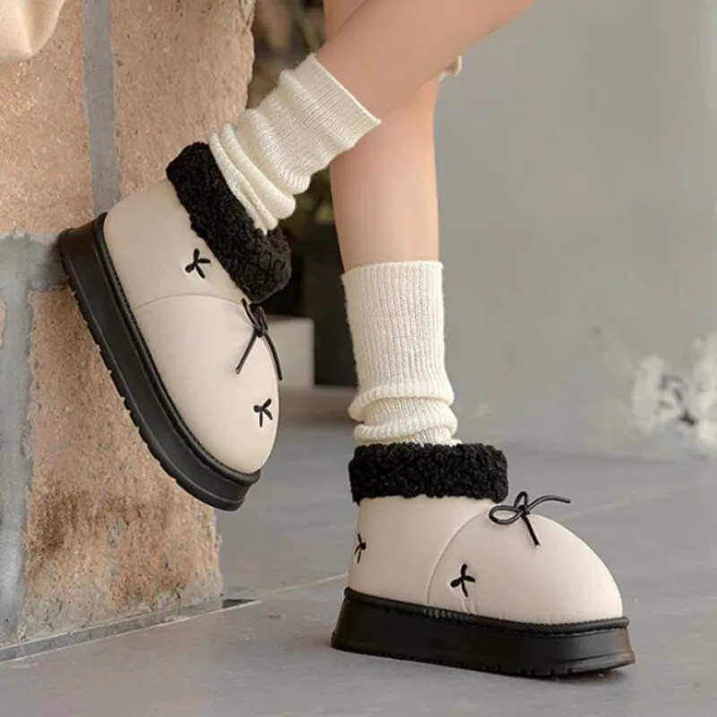 2024 непромокаемая зимняя обувь из искусственной кожи для женщин уличные теплые