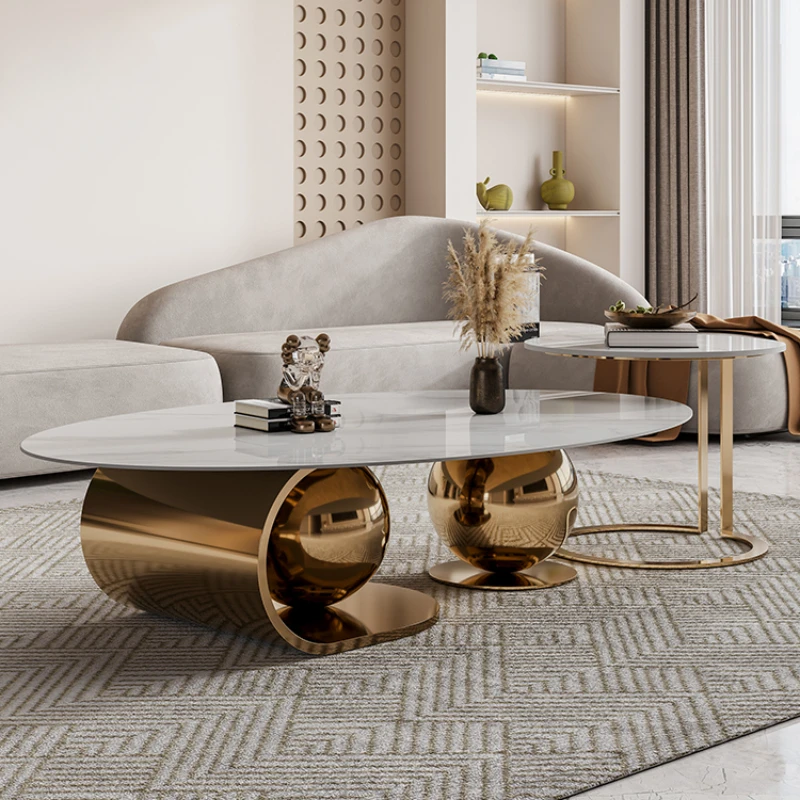 

Роскошный современный шиферный круглый диван, боковой стол, домашняя мебель, 120 см