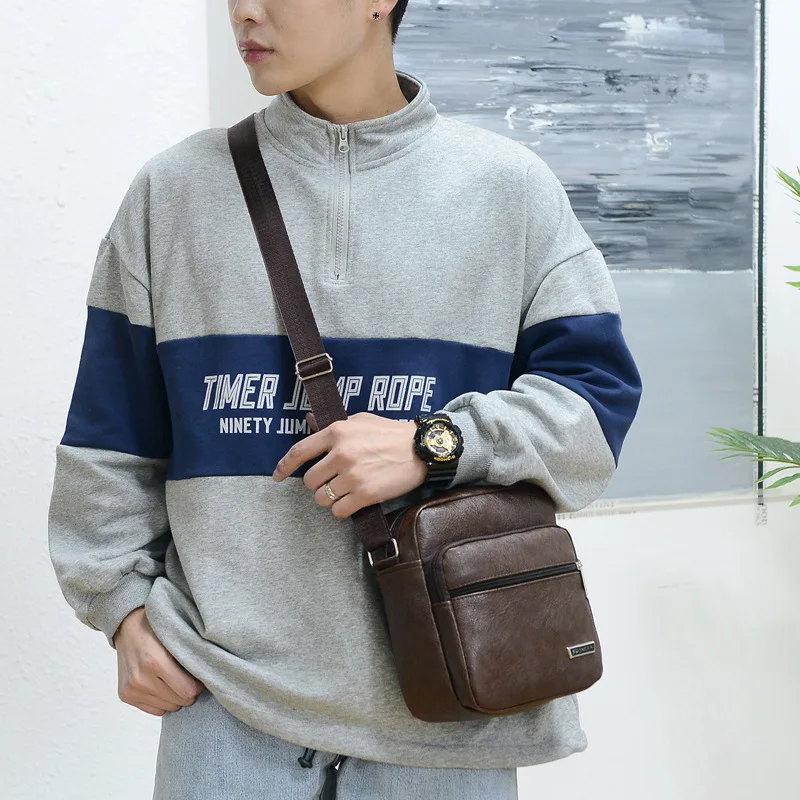 

Shoulder Men Handbags Crossbody Bag Korean Shoulder Bag Bag Messenger Japanese Business Casual New Leathet Luxury