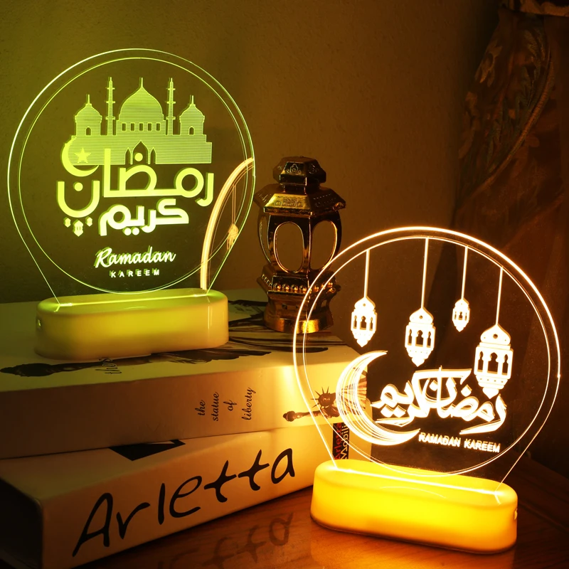 

Eid Mubarak Light Decor Ornament Light Eid Kareem Ramadan Decor For Home Ramadan Mubarak Al Adha Islamic Muslim Party Decor Lamp