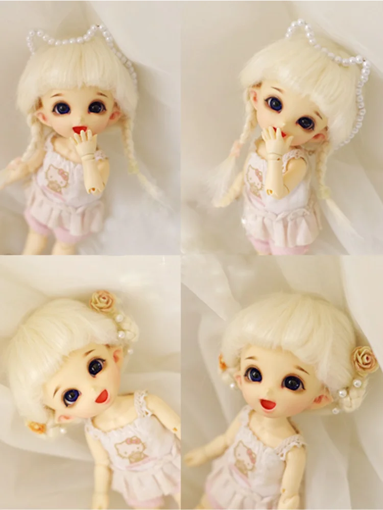 

BJD Doll Fur Wig for 1/8 1/12 BJD doll XAGA PUKIFEE LATI beige long straight hair fur wigs