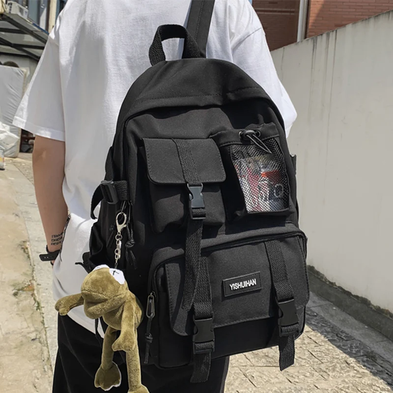 

2023 женский Школьный рюкзак, черный нейлоновый рюкзак, женский рюкзак с защитой от кражи, повседневные женские дорожные рюкзаки, корейский рюкзак, Mochila