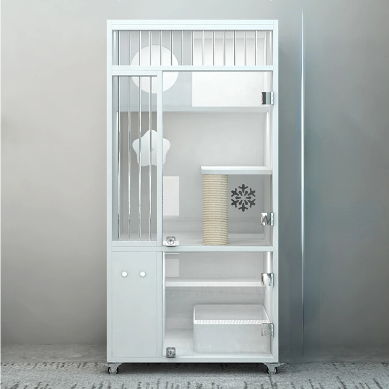 

Корпус для кошек HJ из массива дерева, чистый белый корпус для кошек, домашний домик для кошек, домик для кошек