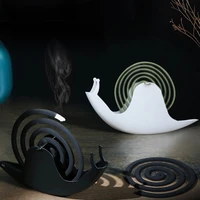 cute snail mosquito coil holder retro wrought iron metal stand ornament for home bedroom office decoration shelf