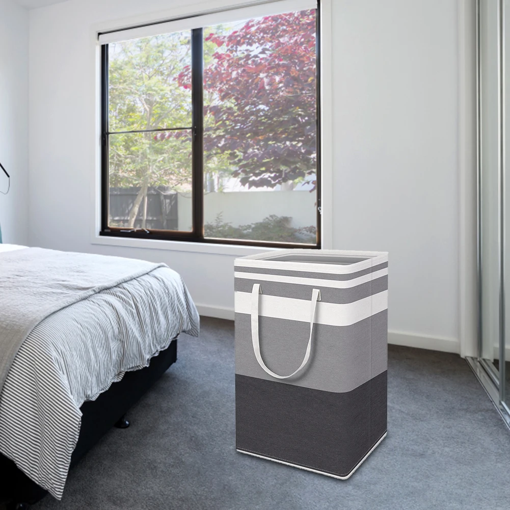 

Foldable Laundry Storage Basket Standing Fabric Laundry Organizer Buckets Large Capacity Waterproof with Handle for Home Bedroom