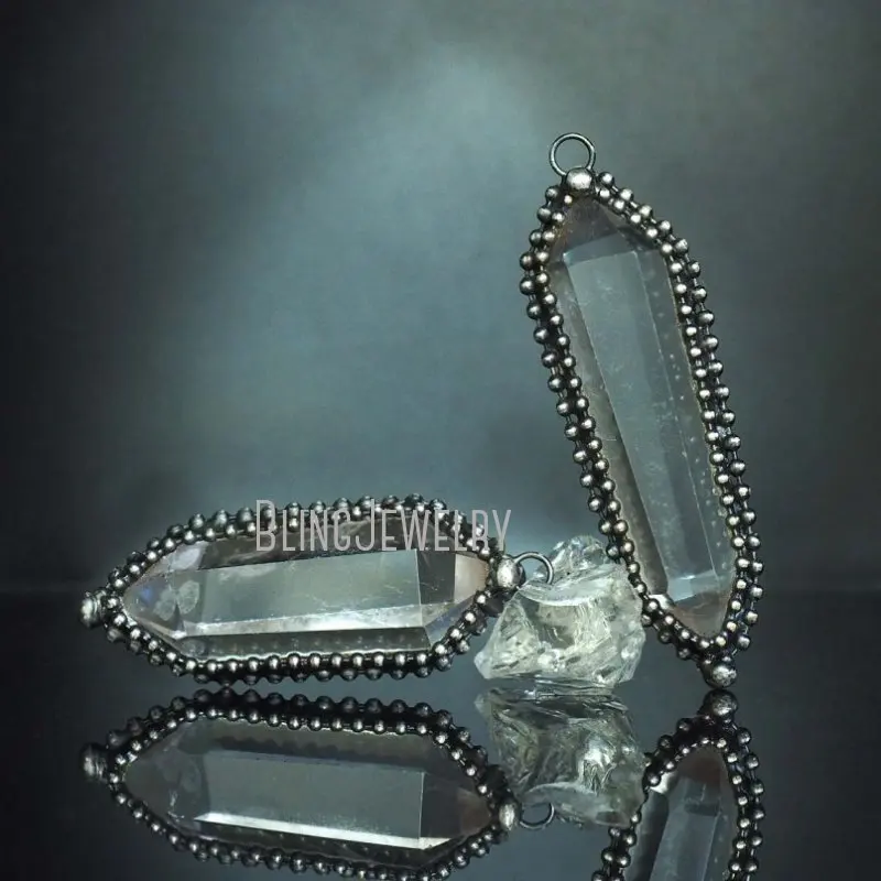 Большой прозрачный кварцевый двойной кристаллический подвесной талисман PM44410