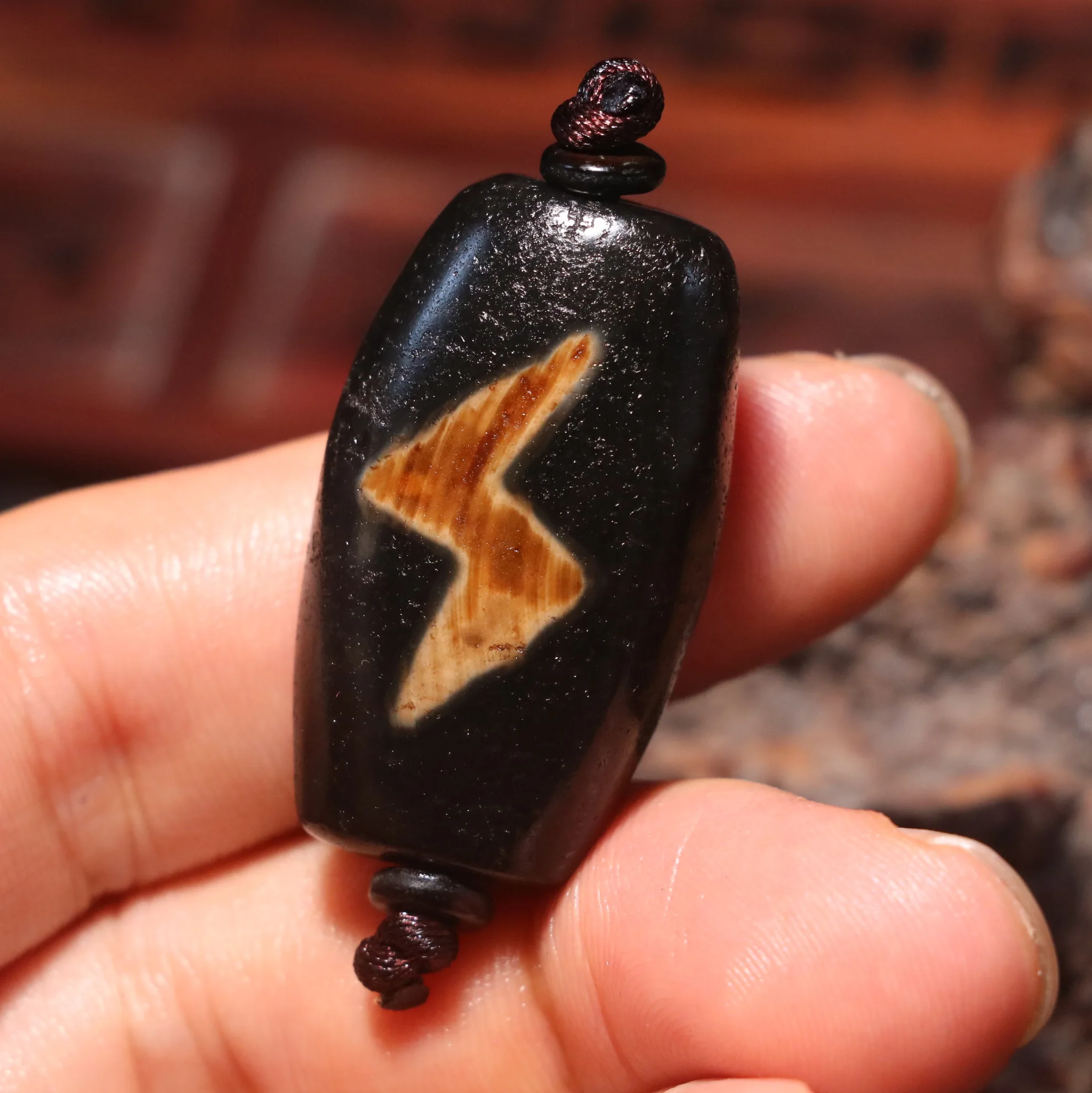 Энергетический Тибетский Старый Агат с 5 глазами осветляющая волна быстрая