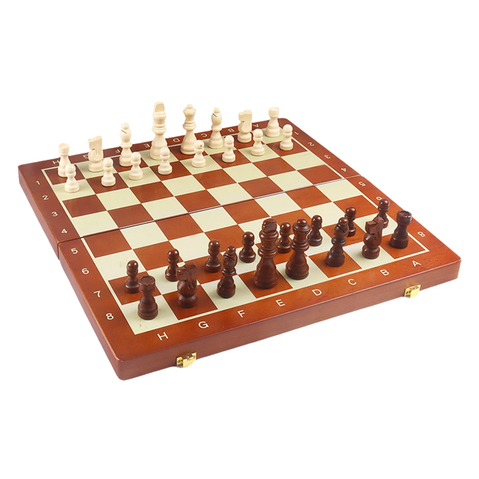 

Folding Magnetic Chess Set 40x40CM Travel Chess Piece Set with Wooden Portable Storage Board Traditional Strategy Game