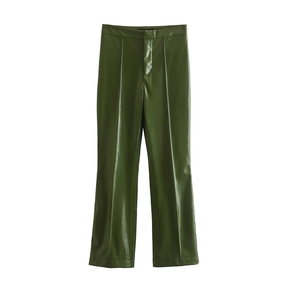 

BER&OYS&ZA spring and autumn women's chic high waist fashion temperament with imitation leather flare