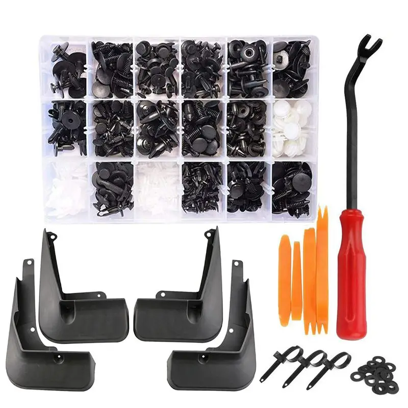 

455 Pcs Car Retainer Clips Kit With Fastener Remover & Car Mud Flaps Fit For Toyota C-Hr Chr 2016 - 2018 Abs