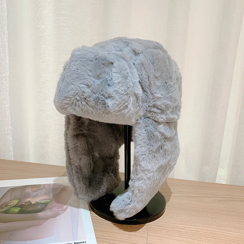 

Women Men Fashion Ushanka Earflap Pilot Hat Winter Thickened Warm Beanie Russian Caps Ladies Outdoor Cycling Hat Adjustable