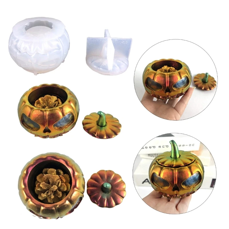 

Gypsum Honey Bee Pumpkin Jar Silicone Molds for DIY Concrete Epoxy Candle Pot Box Injection Resin Mould Handcraft Home Decor