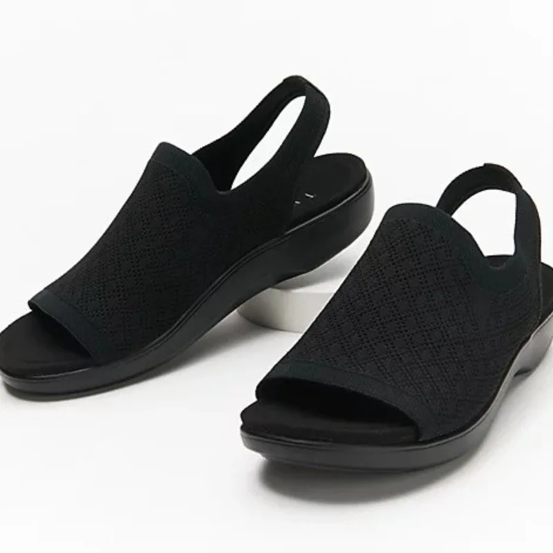 Women Sandals Mesh Casual Ladies Wedges Shoes Solid Color Platform Slip-on Female Sandalias Soft Thick Bottom Zapatillas Mujer