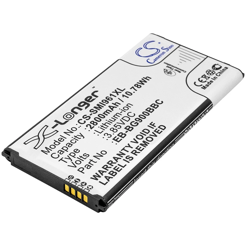 Фото Сменный аккумулятор CS для Samsung Galaxy S5, GT-I9600, GT-I9602, GT-I9700, SM-G900, SM-G900A, SM- PN:EB-BG900BBC 2800 мАч / 10.78 Вт·ч №2