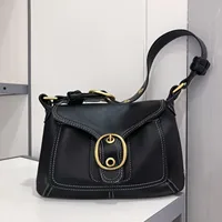 Y2K Cool Girl Black Leather Shoulder Bag  Retro Women's Underarm Bag Female Armpit Bag Ladies  Purse Handbags Lock 2022 New