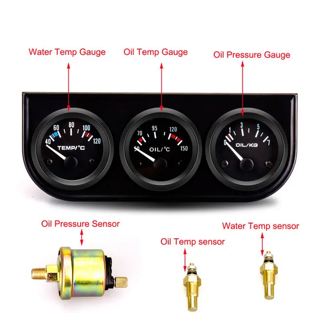

Автомобильный Приборный Щиток 3-в-1, 52 Мм - Датчик Давления Масла, Вольтметр И Датчик Температуры Воды