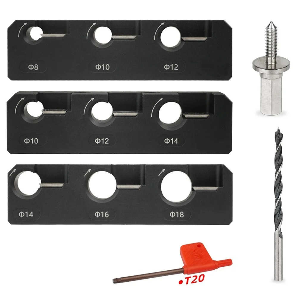 

Dowel Maker Jig 8mm-18mm With Carbide Blades Woodworking Electric Drill Milling Dowel Round Rod Auxiliary Tool
