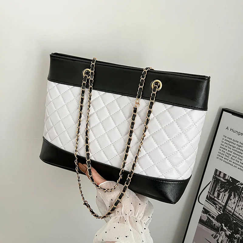 

2022 New Lingge Bags for Women Large-capacity Bag Stitching Color Shoulder Bag Handbags Luxury Designer Lipstick Bag Bolsos Gift