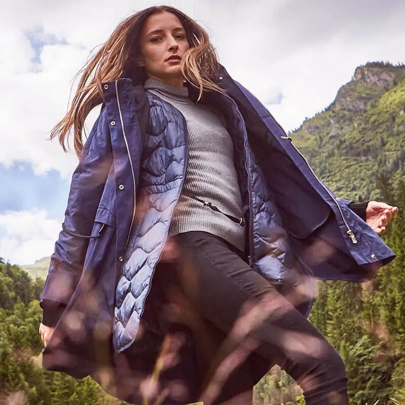 DEODAR Winter Long Women Down Jacket Removable Inner Liner Windproof Waterproof Resistant Warm Surfwear for Climbing and Hiking