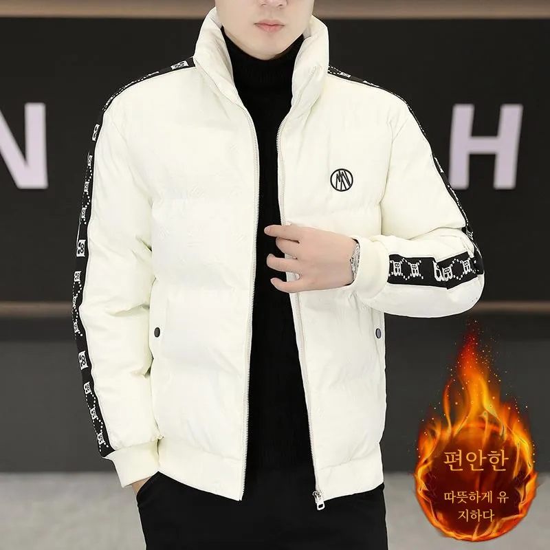 Зимнее пальто с хлопковой подкладкой и воротником-стойкой мужское Pu Shuai