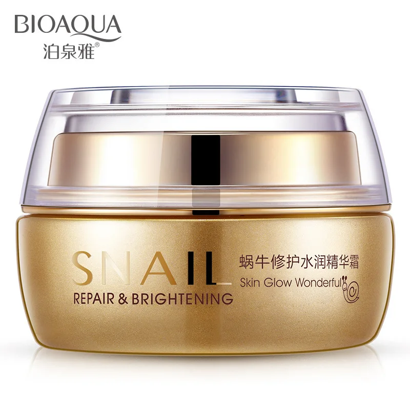BIOAQUA 1pcs 50ml Snail Essence Deep Moisturizing Face Cream Hydrating Anti Wrinkle Anti-Aging Whitening Day Cream Free Shipping