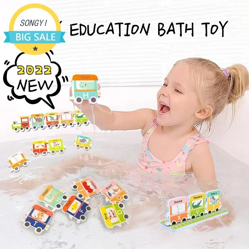 

Baby Bath Toys Cartoon Animal Car Train Baby Toys Kids Bathroom Bathtub DIY Sticker Soft EVA Paste Children Early Education Toys