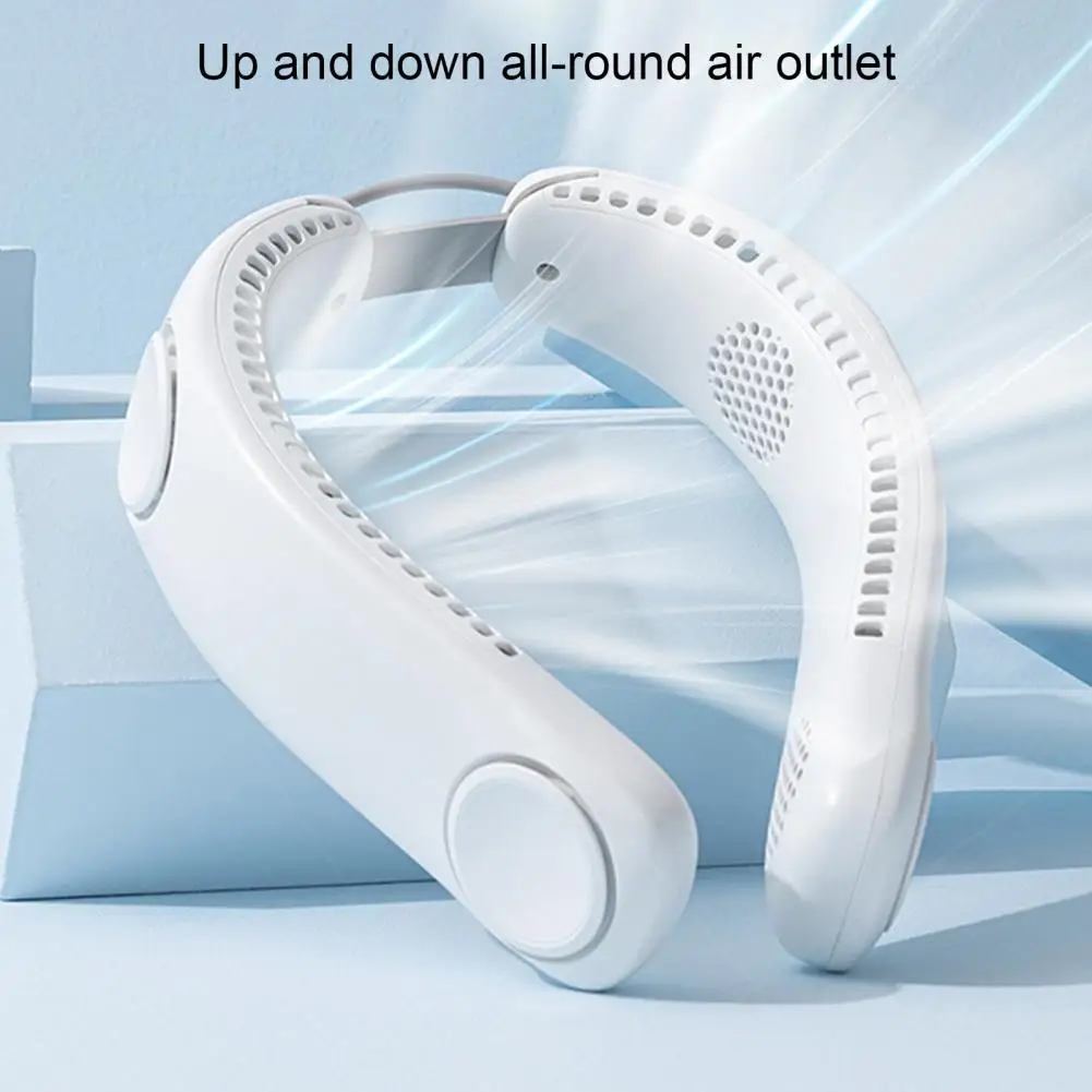 

4000mAh Hanging Neck Fan Low Noise Sports Fan Anti-twist Wearable Fan Rechargeable Four Turbo Hands Free Bladeless Fan