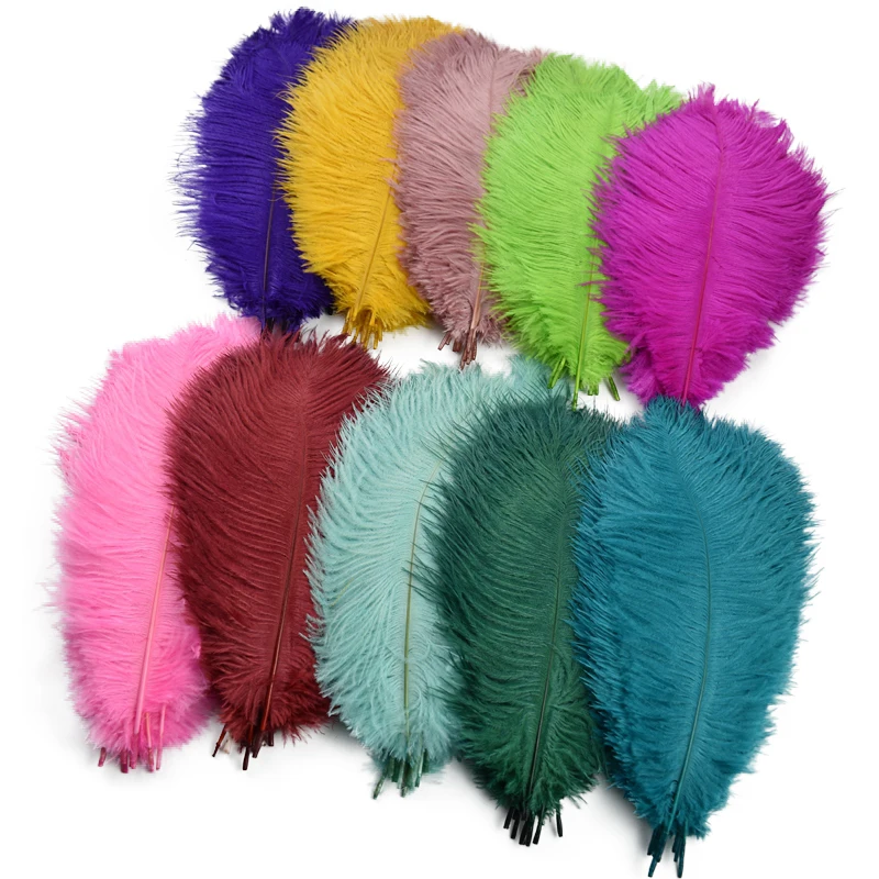 

10Pcs Ostrich Feathers Plumes 25-30CM 10-12" Wedding Centerpiece for Table Decoration Clothes Feather Carnival Accessories Decor