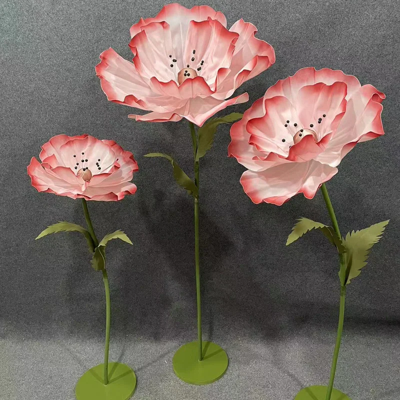 Гигантский искусственный букет большой размер маковые бумажные цветы