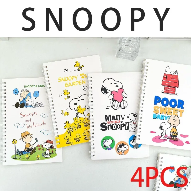 4 шт. блокнот на катушке Snoopy с героями мультфильмов A5 тетрадь для студентов милые