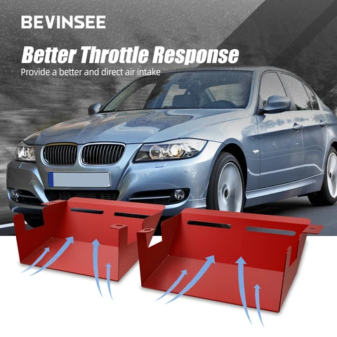 BEVINSEE 1 пара воздухозаборников для BMW E90 E92 E93 325i 330i 335i 328i 323i 335d 2007 2008 2009 2010 2011 2012