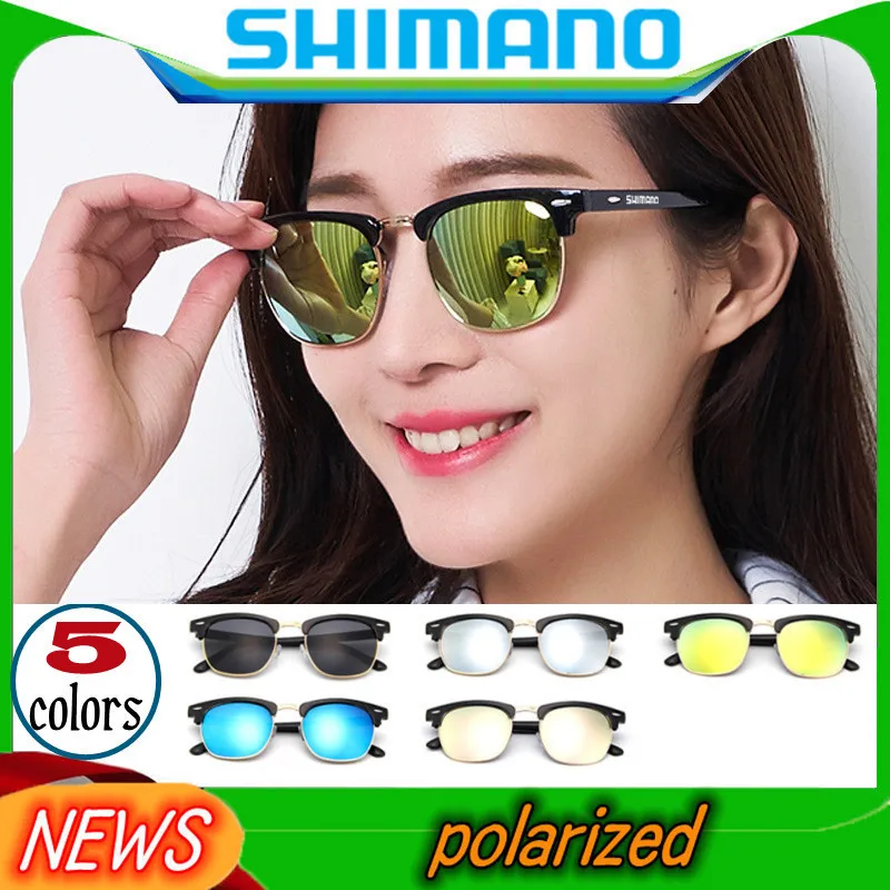 

SHIMANO Polarized Sunglasses For Men Retro Designer Male Fishing Glasses Female Camp Lens Women Driving Cycling Sunshade Eyewear