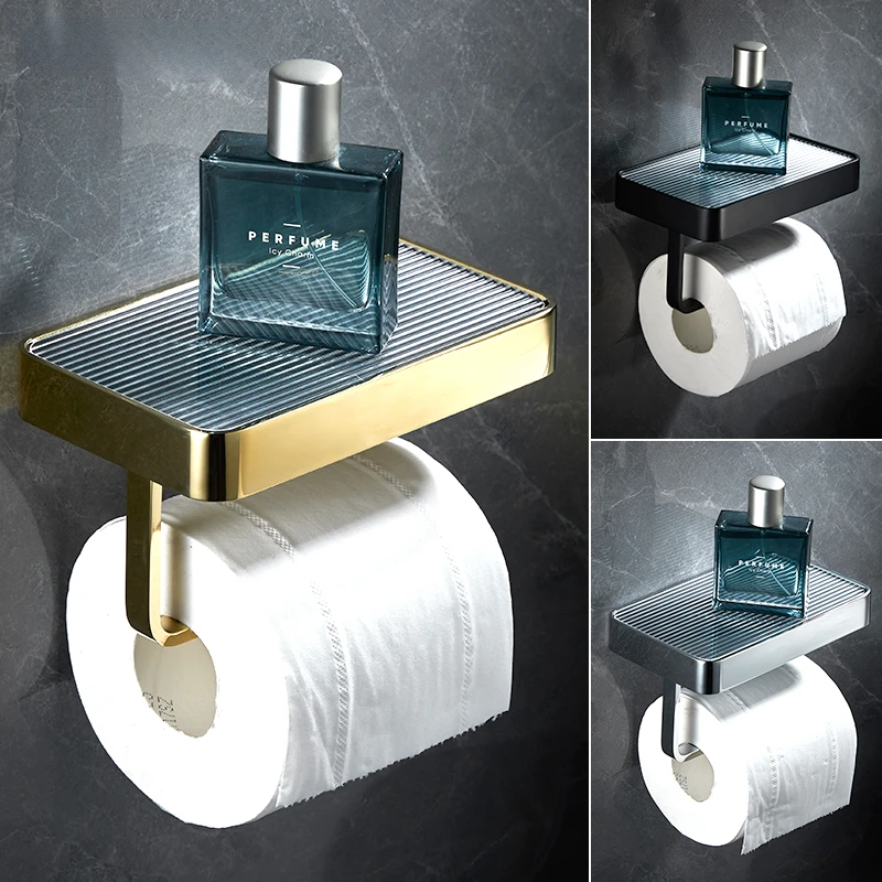 

Light luxury Bathroom Tissue Holder Wall Mounted Tissue Box Paper Roll Holder Paper Towel Holder Toilet Paper Holder Stand