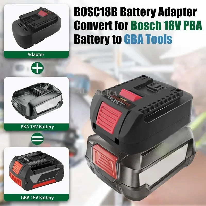 Фото Преобразователь для аккумулятора Bosch 18 В PBA Адаптер для аккумулятора BOSC18BS Преобразование в аккумулятор Bosch 18 В для электроинструментов Bosch 18 В GBA №2