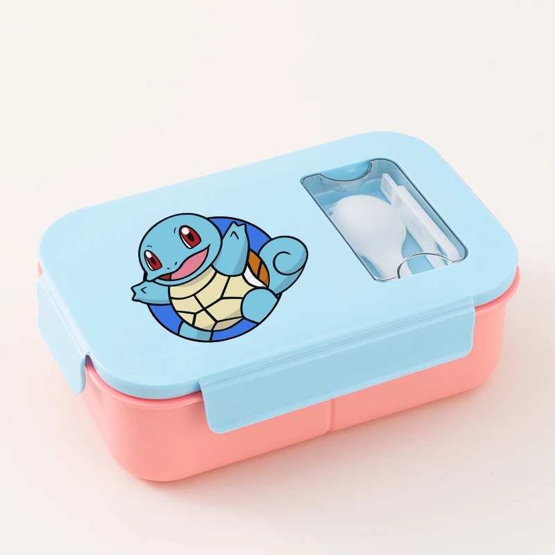 Фото Ланч-бокс Pokemoned с ложкой, с мультяшным аниме-принтом, бенто-бокс для студентов и офисных работников, портативный, большой емкости, 2026 №5