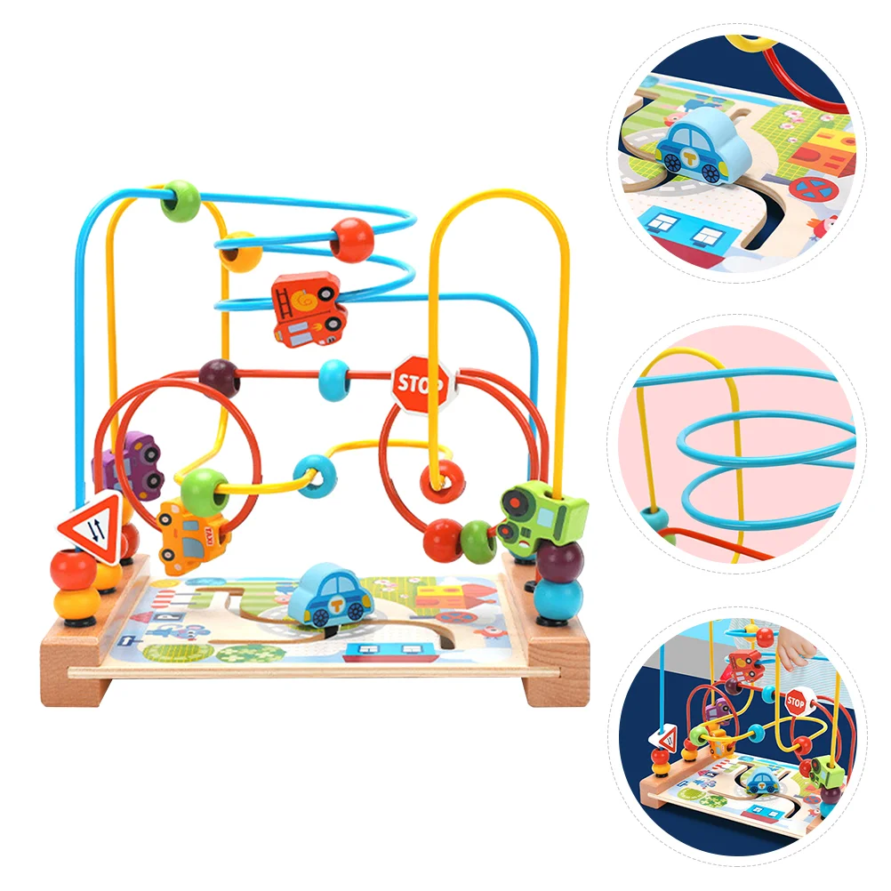 

Bead Maze Round Beads Toy Kids Car Funny Ocean Beaded Wooden Multifunctional Child Infant Toys
