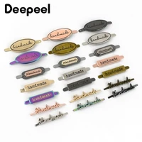 10pcs deepeel 3540mm handmade metal bag label handcraft decorative tags for purse buckles diy hardware sewing accessories