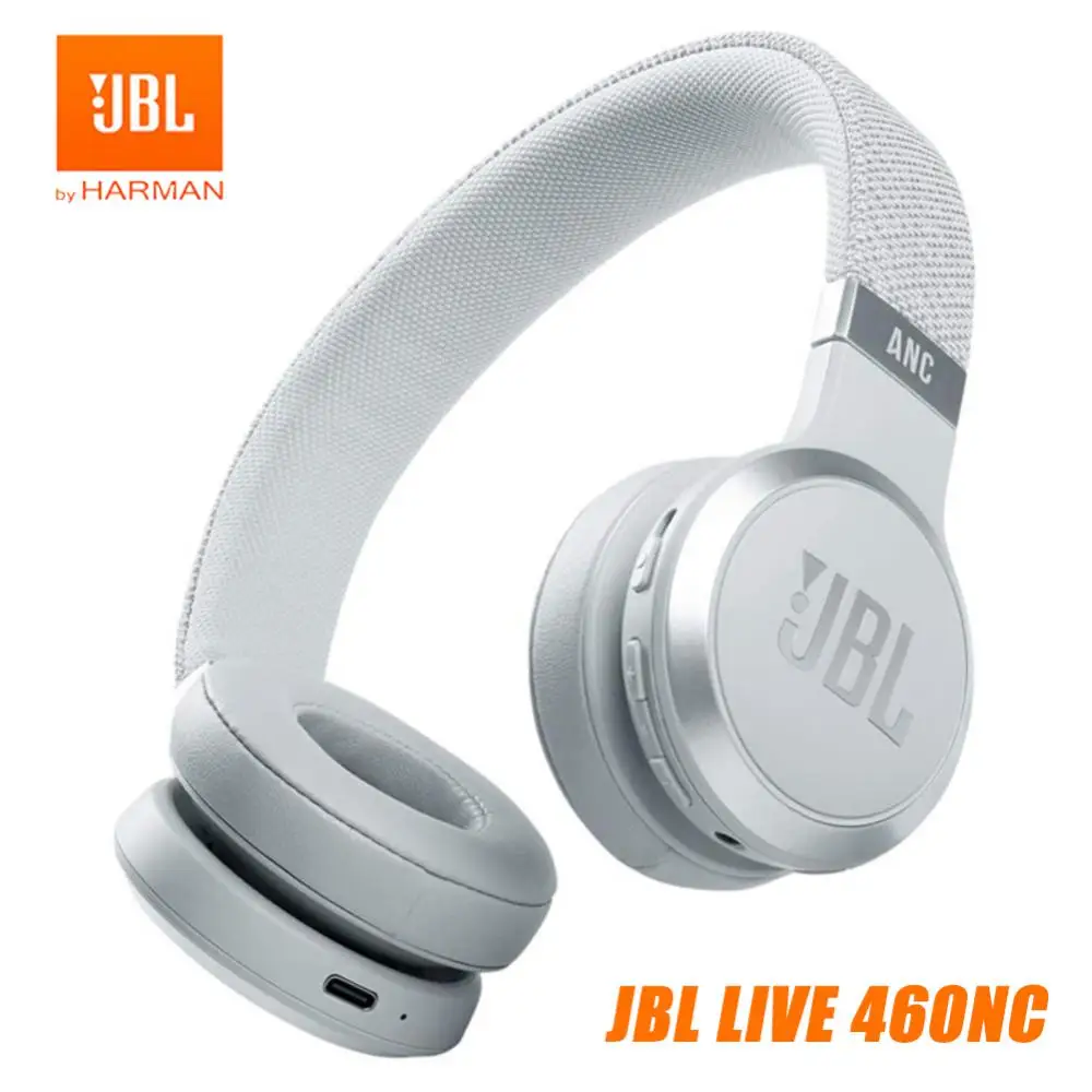 Original JBL LIVE 460NC Headphone Deep Bass Sound Waterproof Sports Game Bluetooth Headset Noise Canceling Foldable Earphones