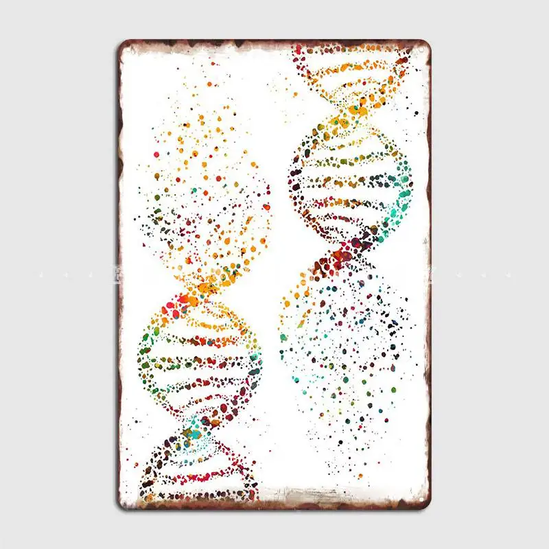 

Металлический плакат с Двойной спиралью ДНК, плакаты для клувечерние, таблички для гостиной, создание оловянного знака, плакат