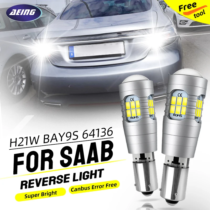 

2 pieces H21W BAY9S LED Reverse Backup Signal Lights Blubs Replacement 64136 Canbus Error Free For SAAB 9-5 YS3G 2010-2012