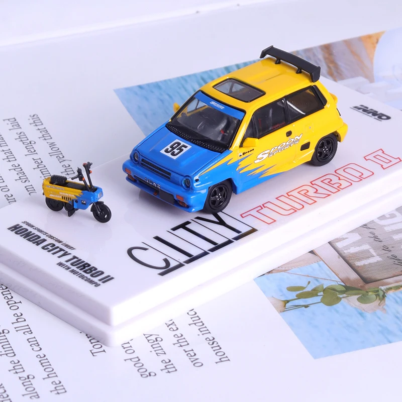 

Honda Civic TURBO II SPOON INNO 1:64 Small Bench Motorcycle Simulation Alloy Car Model Collection Ornament Gift