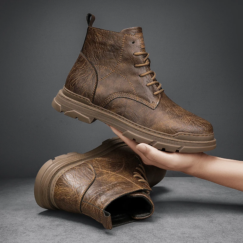 GR-22090 MARTIN BOOTS WALKING SHOES MEN'S HUNTING BOOTS TACTICAL SHOES DESERT COMBAT ANKLE LEATHER MOUNTAINEERING SHOES