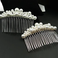 women bridal rhinestone clips pearl hair combs wedding hair accessories hair pin bride barrette hair tiara jewelry accessories