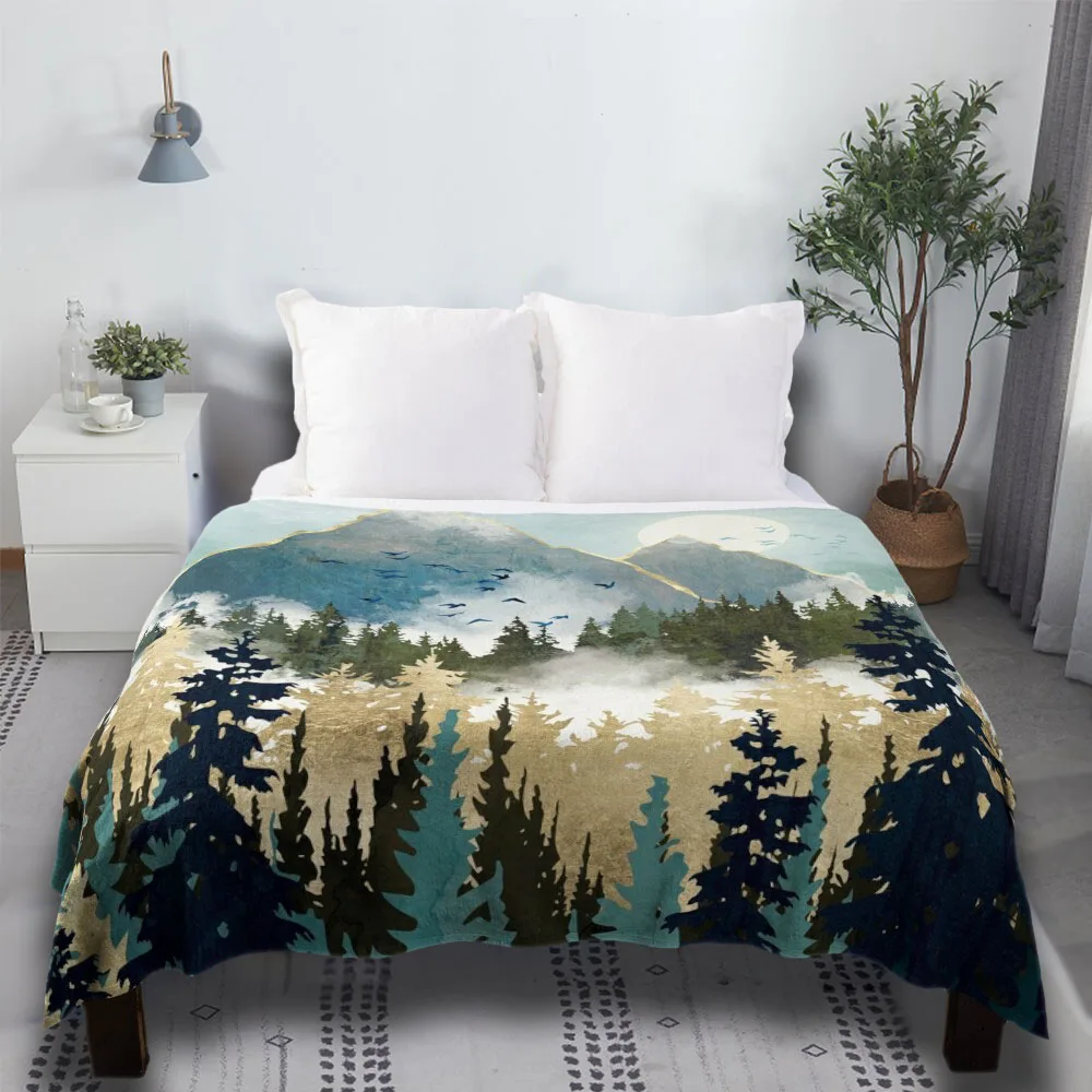 

Misty Pines Cute Bed Plaid Fleece Vintage Shark Chunky Throw Blanket